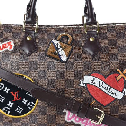 Louis Vuitton Damier Ebene Patches Speedy Bandouliere 30 8 of 10
