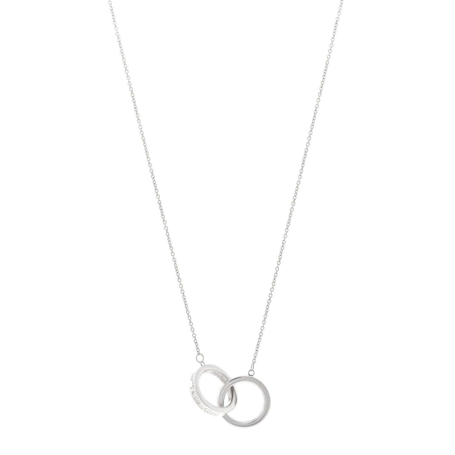Tiffany Sterling Silver 1837 Interlocking Circles Pendant Necklace 1 of 4