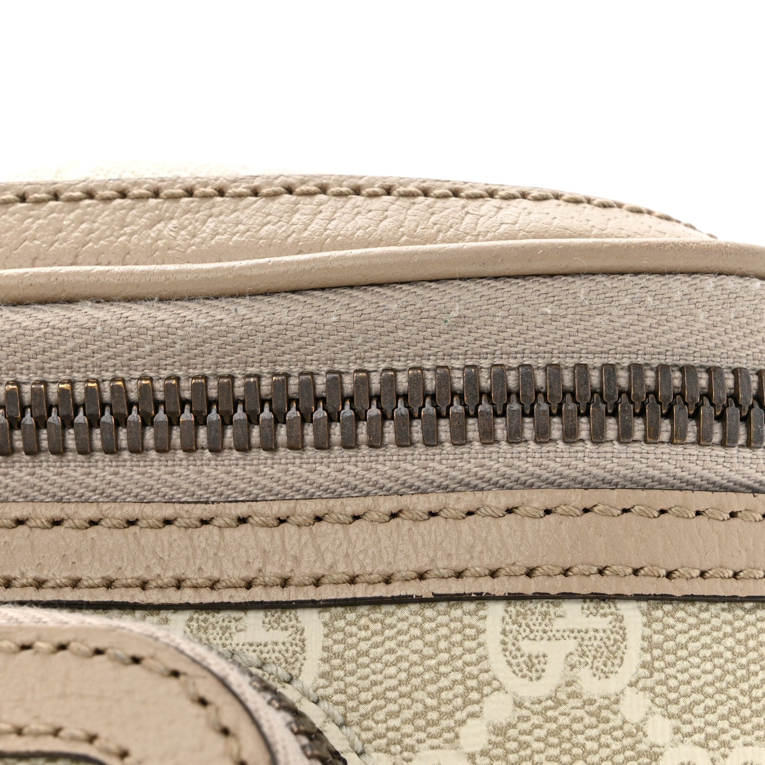 Gucci GG Supreme Monogram Textured Calfskin Web Retro Interlocking G Belt Bag Beige Mystic White Oatmeal 12 of 14