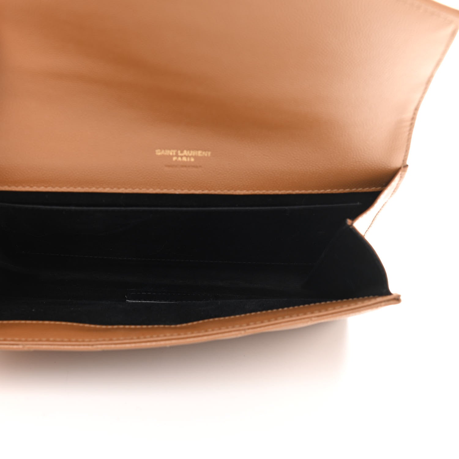 Saint Laurent Grain De Poudre Matelasse Chevron Monogram Cassandre Flap Pouch Natural Dark 5 of 10