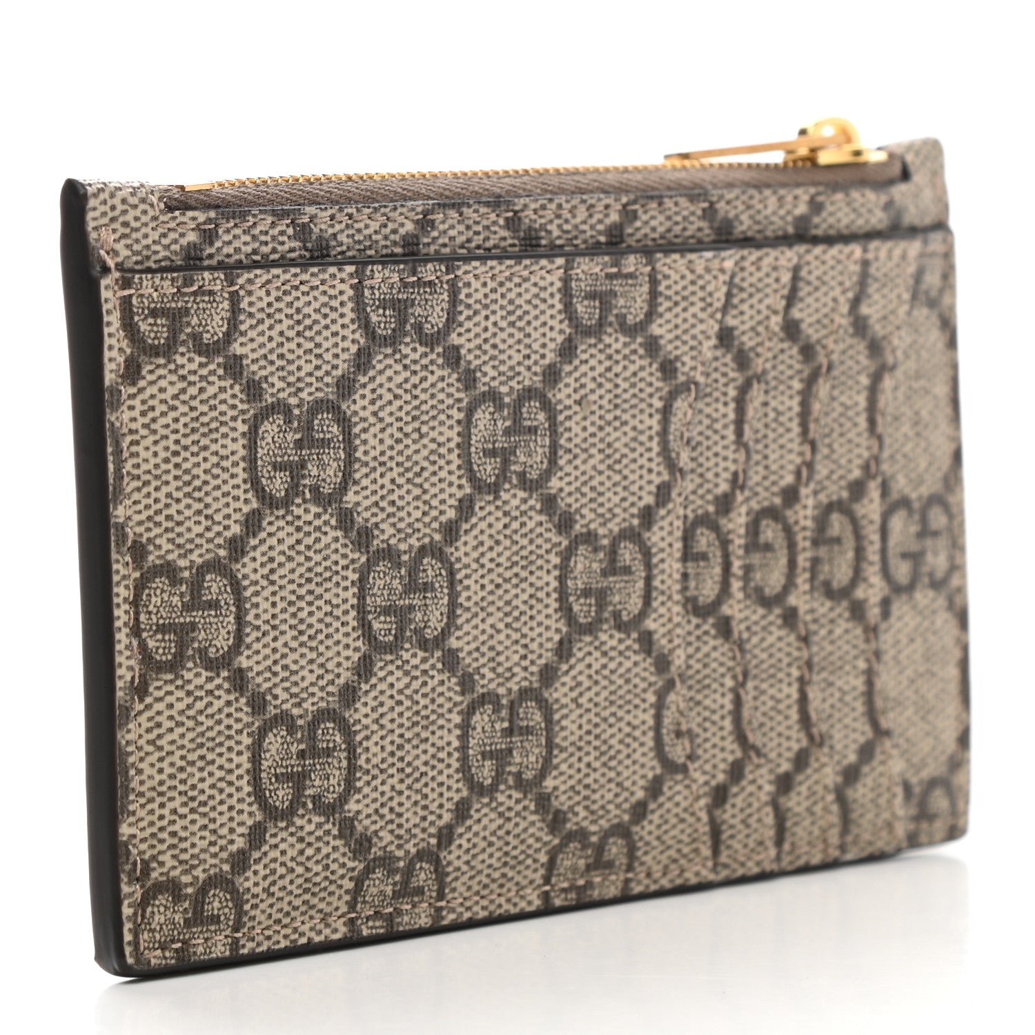 Gucci X BALENCIAGA GG Supreme Monogram Zip Card Case Beige Ebony 3 of 6