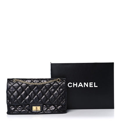 Chanel Glazed Aged Calfskin Quilted 2.55 Reissue 227 Flap Dark Navy 18 of 18