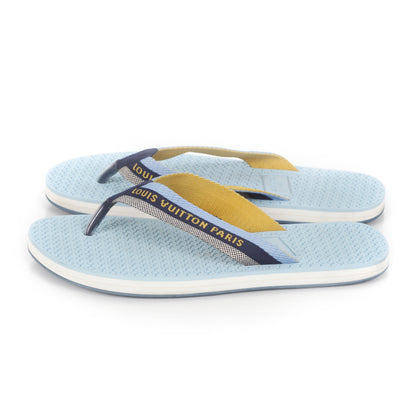 Louis Vuitton Canvas Bahia Thong Flip Flops Sandals 37 Blue 2 of 7