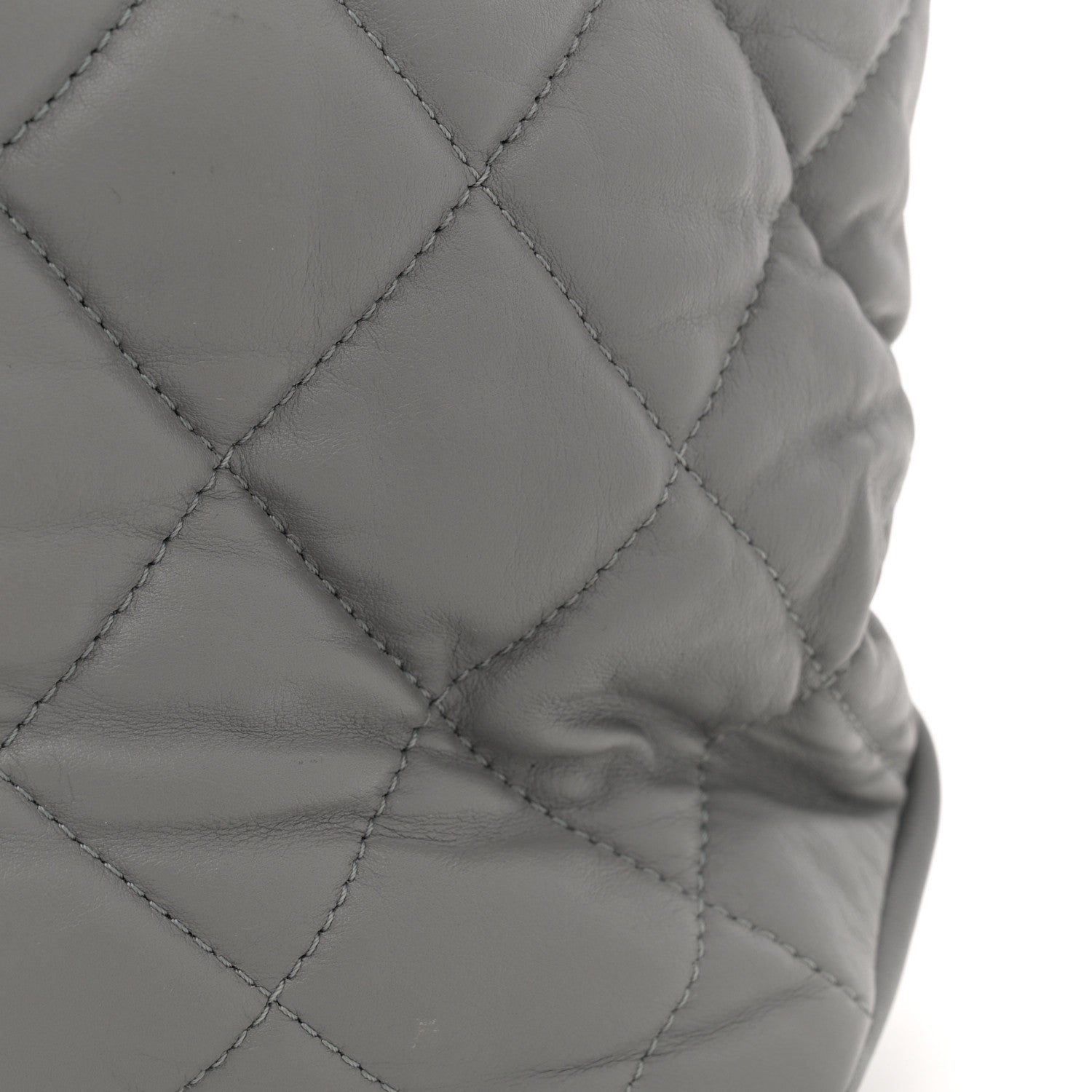 Chanel Calfskin Quilted Large Soft Elegance Tote Grey 11 of 12