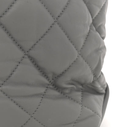 Chanel Calfskin Quilted Large Soft Elegance Tote Grey 11 of 12