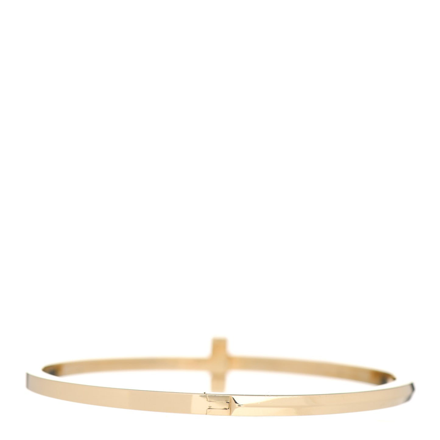18K Yellow Gold Narrow T T1 Hinged Bangle Bracelet