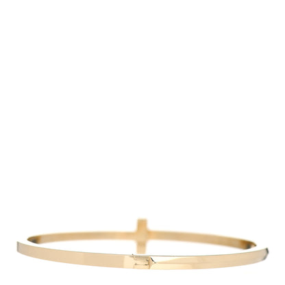 Tiffany 18K Yellow Gold Narrow T T1 Hinged Bangle Bracelet 3 of 4