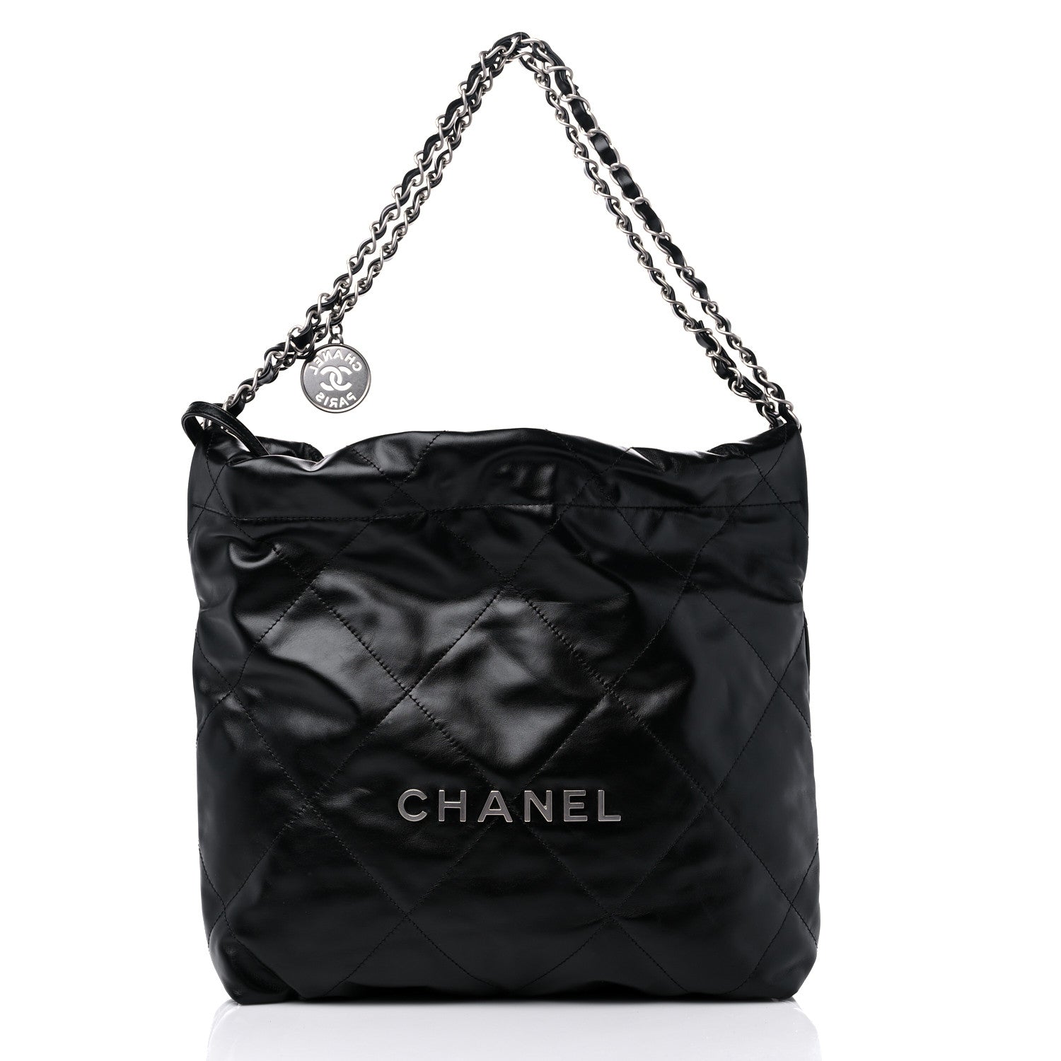 Chanel Shiny Calfskin Quilted Small Chanel 22 Black 3 of 10