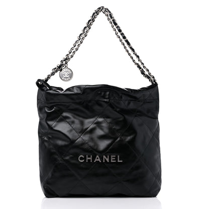 Chanel Shiny Calfskin Quilted Small Chanel 22 Black 3 of 10