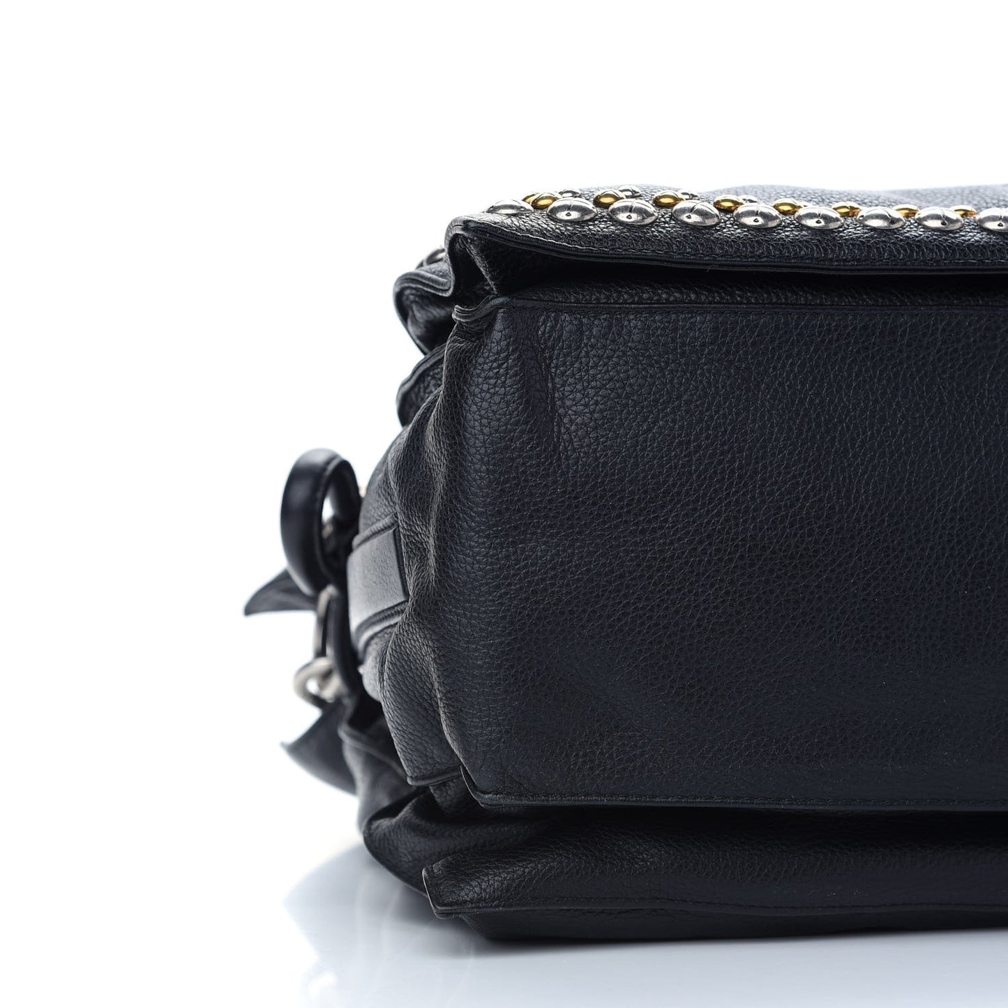 Calfskin Studded Flamenco Shoulder Bag Black