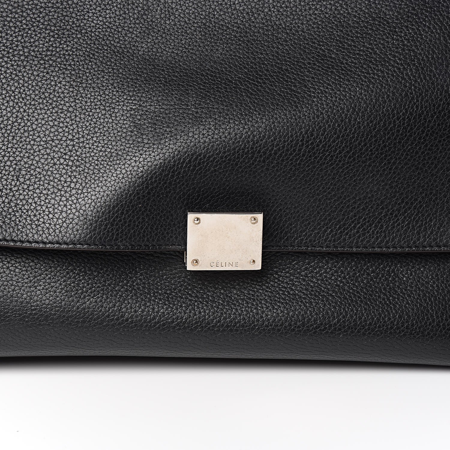 Celine Drummed Calfskin Suede Medium Trapeze Black 9 of 9