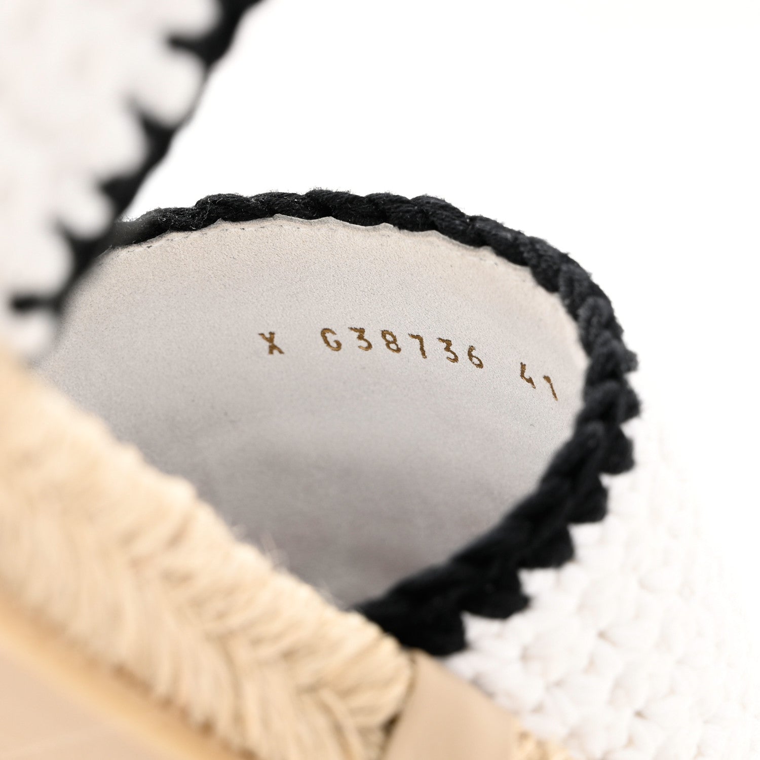 Chanel Braided Knit Cap Toe CC Ankle Strap Espadrilles 41 White Black 8 of 10