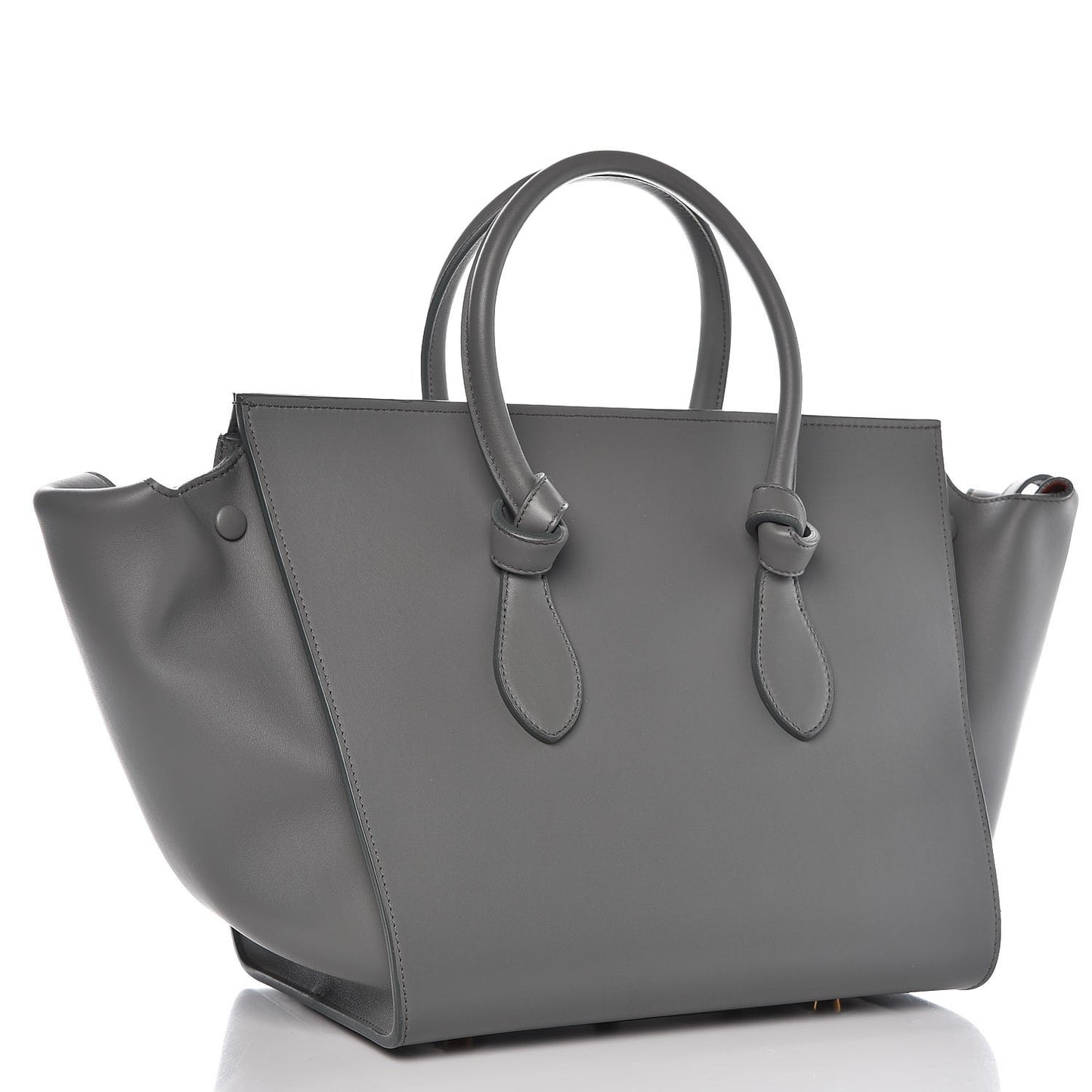 Smooth Calfskin Small Tie Knot Tote Grey