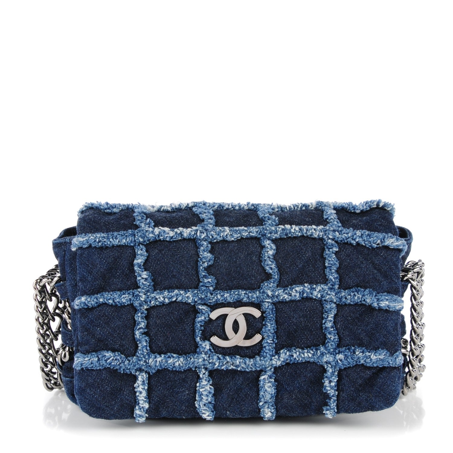 Chanel Denim Patchwork Triple Chain Flap Blue 1 of 7