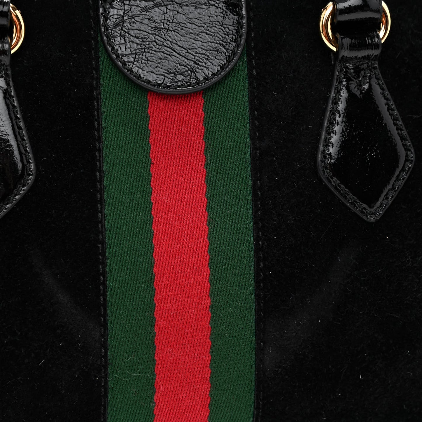 Suede Patent GG Web Medium Ophidia Boston Black