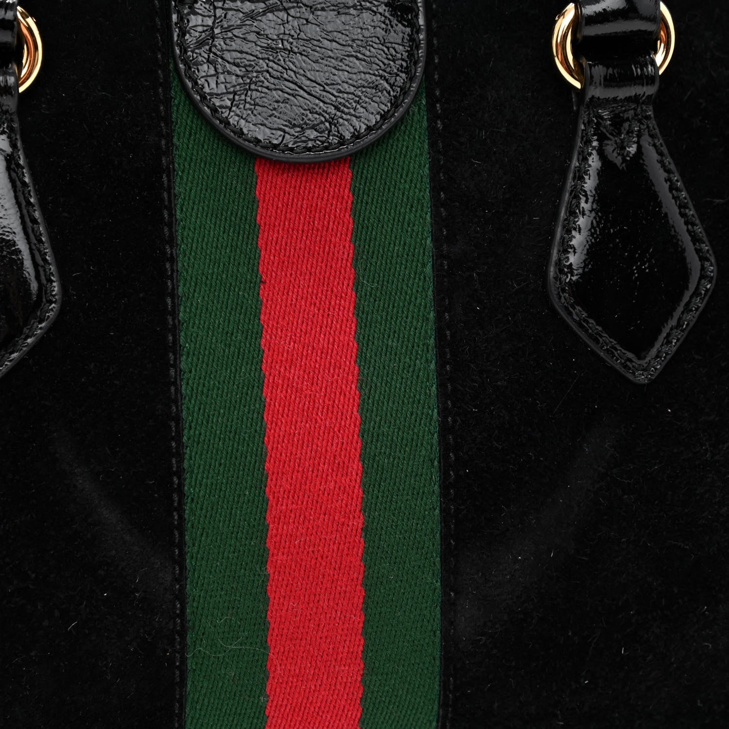 Gucci Suede Patent GG Web Medium Ophidia Boston Black 12 of 13