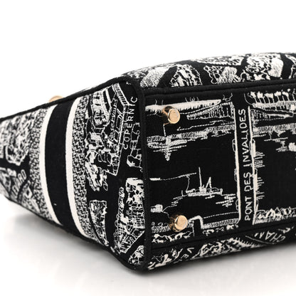 Christian Dior Canvas Embroidered Medium Plan de Paris Lady D-Lite Black White 8 of 9
