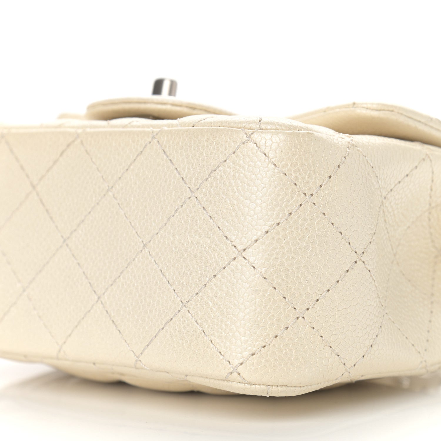Chanel Iridescent Caviar Quilted Mini Square Flap White 9 of 10