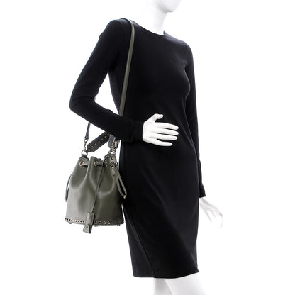 Valentino Garavani Vitello Rockstud Bucket Bag Oasis 2 of 9