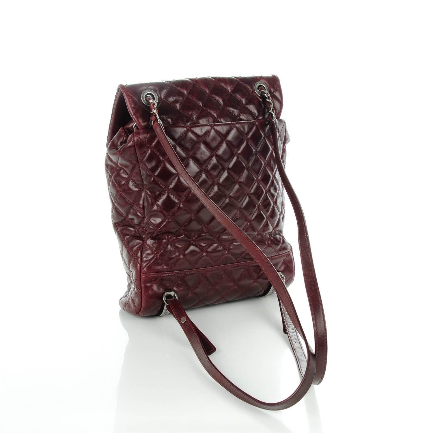Chanel Calfskin Quilted Large Salzburg Backpack Burgundy 3 of 9