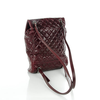 Chanel Calfskin Quilted Large Salzburg Backpack Burgundy 3 of 9