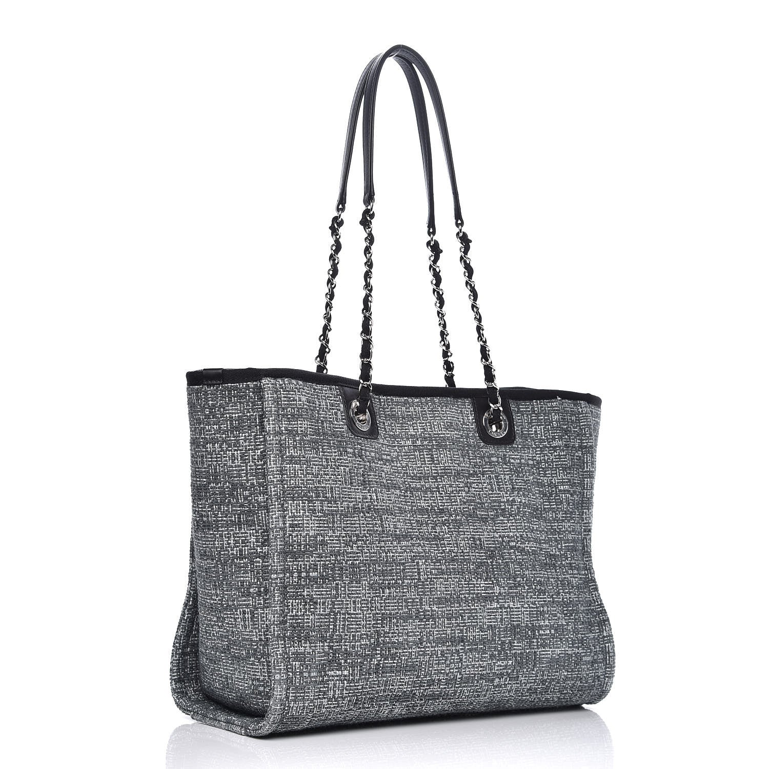 Chanel Canvas Small Deauville Tote Charcoal 3 of 8