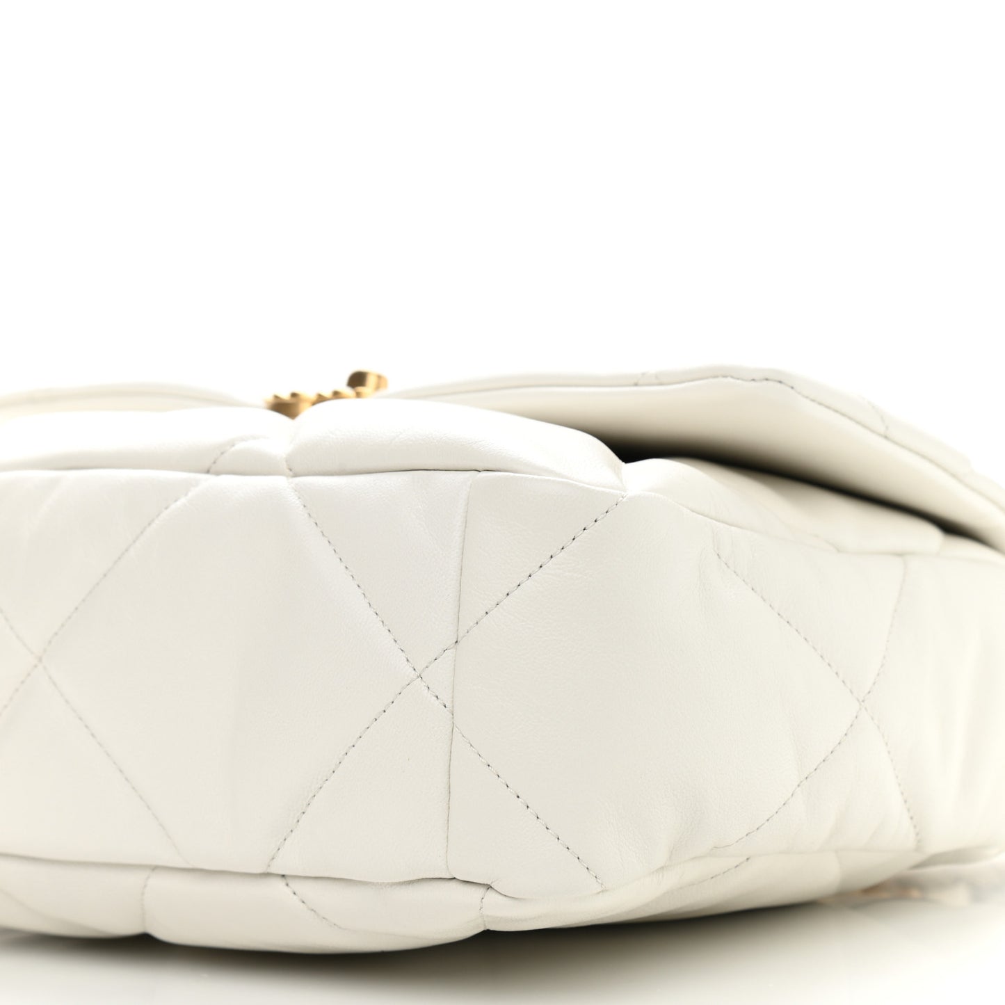 Goatskin Quilted Large Chanel 19 Flap White