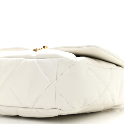 Chanel Goatskin Quilted Large Chanel 19 Flap White 9 of 10