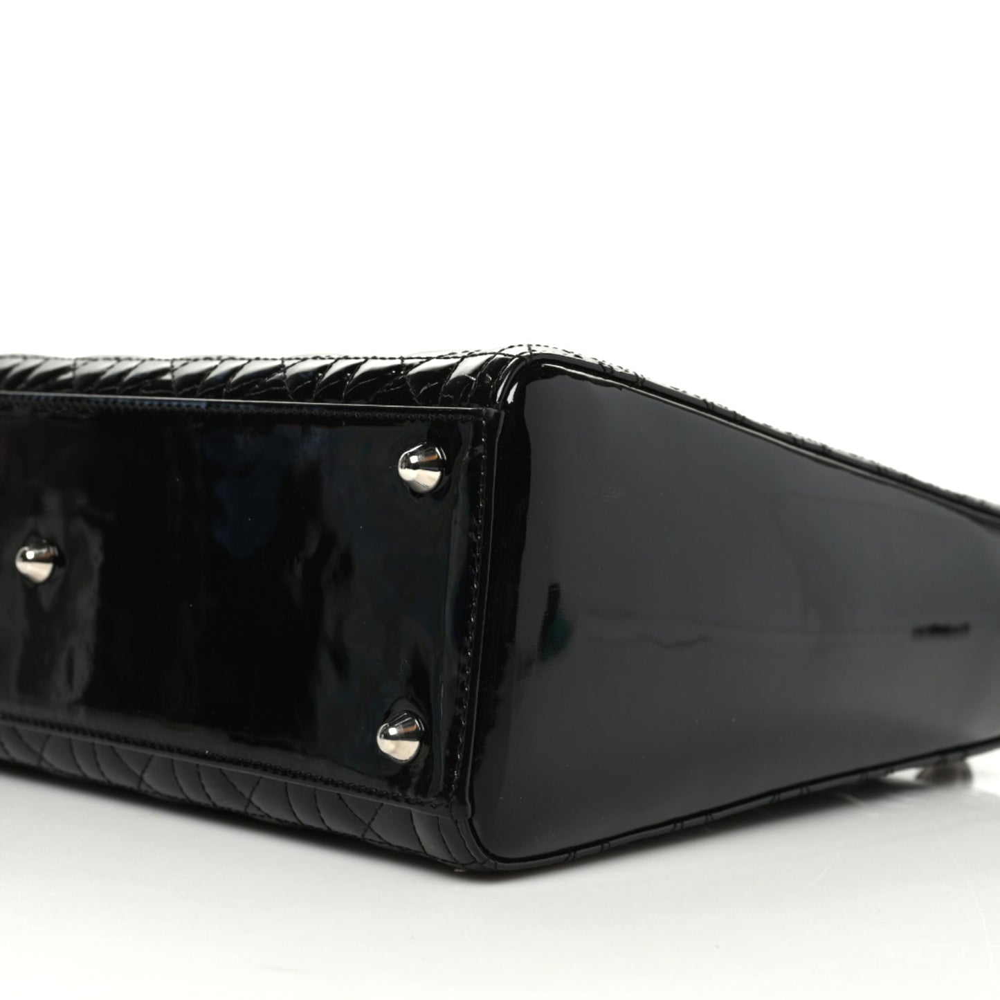 Patent Cannage Large Lady Dior Black