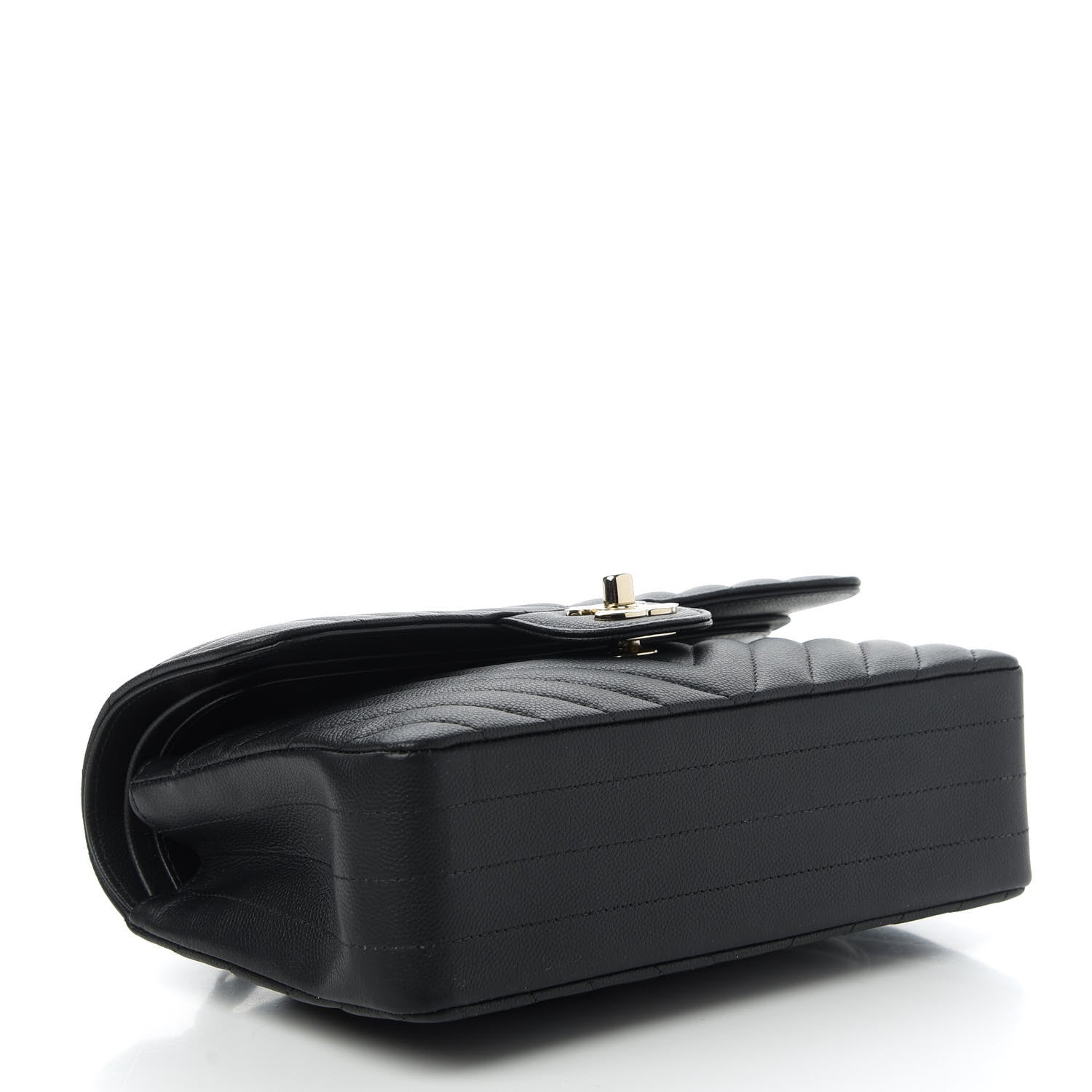 Chanel Caviar Chevron Quilted Small Double Flap Black 4 of 10