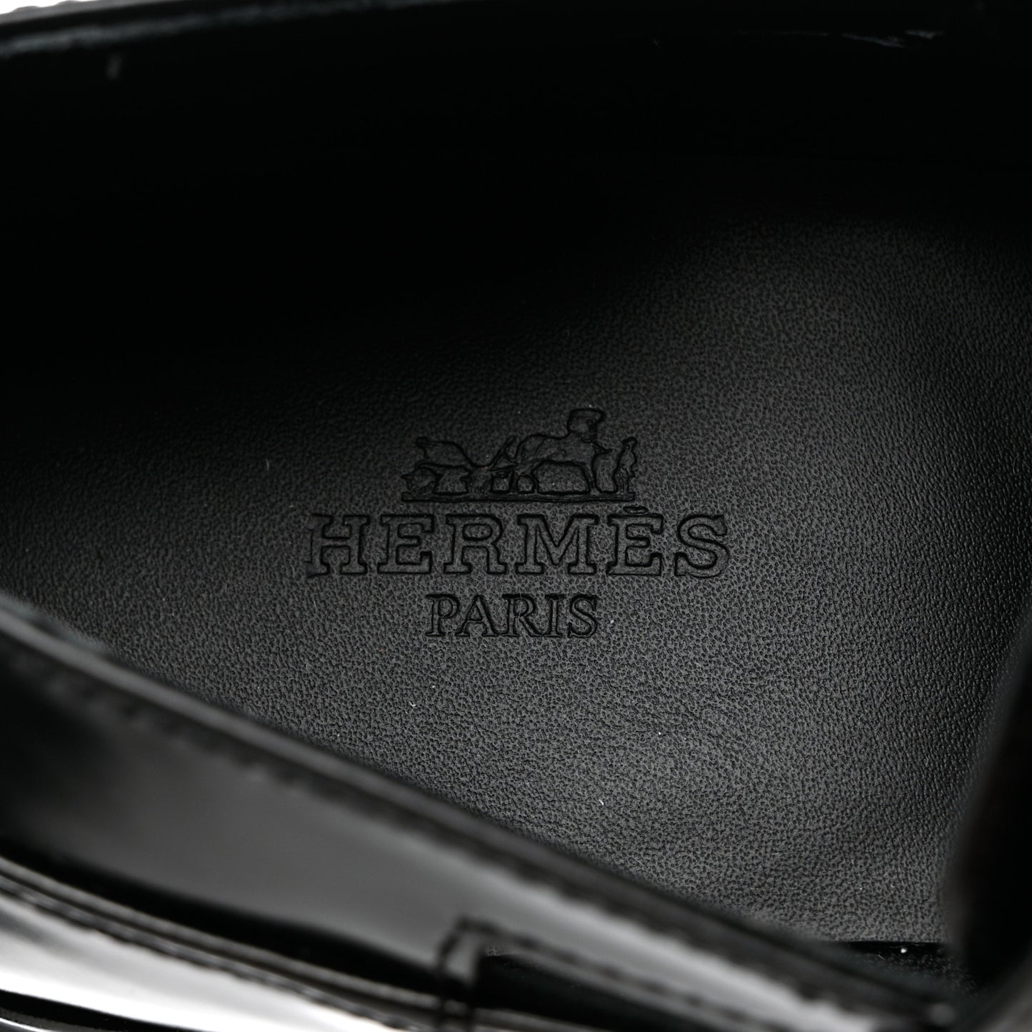 Glossed Calfskin Galilee Loafers 38.5 Black