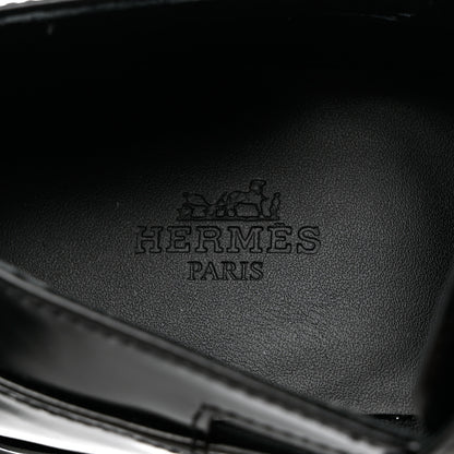 Hermes Glossed Calfskin Galilee Loafers 38.5 Black 7 of 8