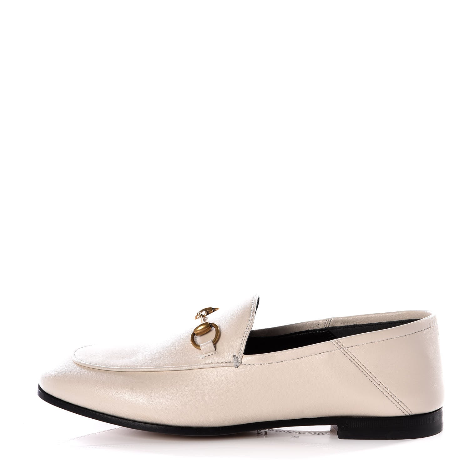 Gucci Lambskin Womens Brixton Horsebit Loafers 37 Mystic White 1 of 11