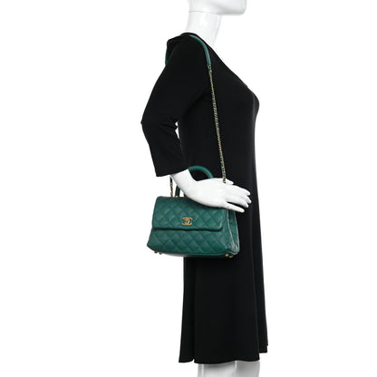 Chanel Caviar Quilted Mini Coco Handle Flap Green 2 of 11
