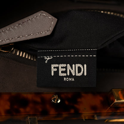 Fendi Vitello Seta Plexiglass Tortoise Medium Peekaboo Iconic Satchel Tortora 10 of 13