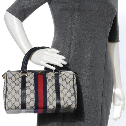 Gucci Monogram Vintage Web Boston Navy 2 of 7