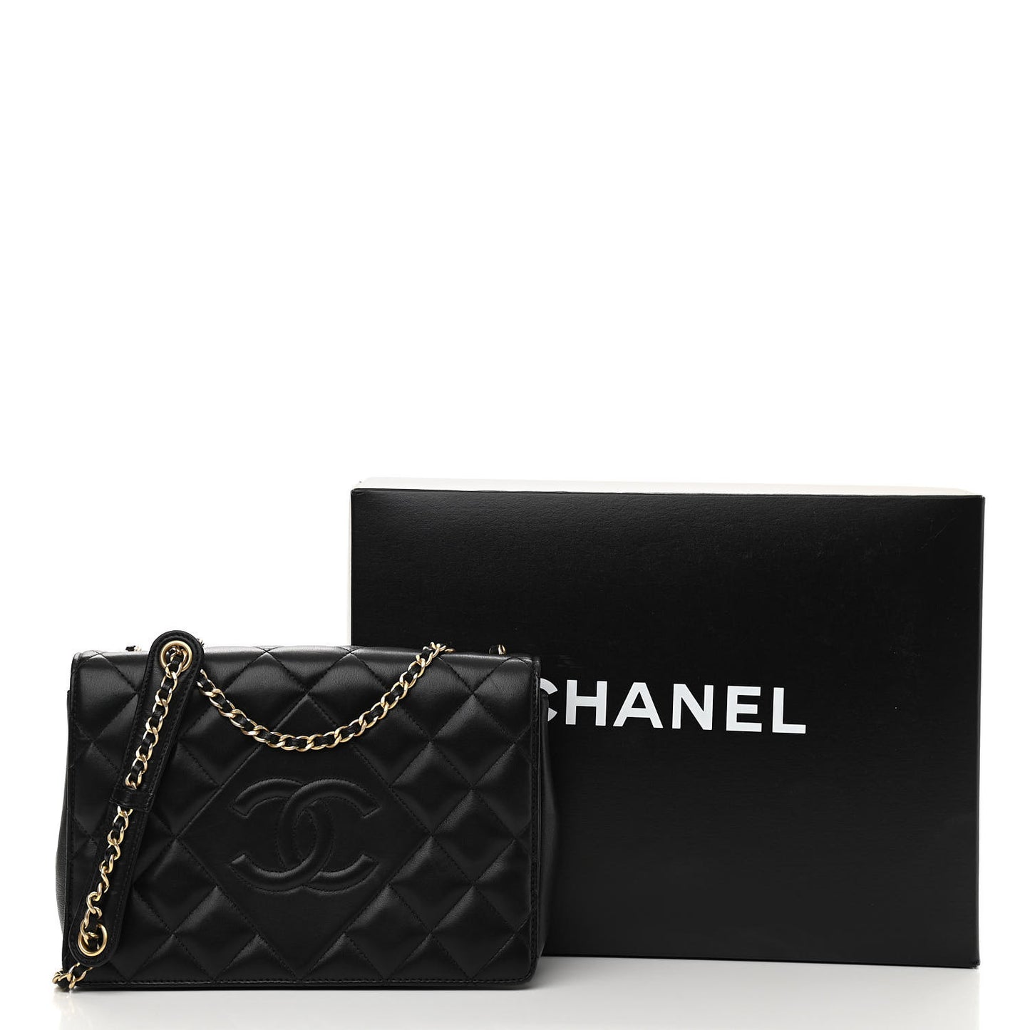 Lambskin Quilted Small Diamond CC Flap Black