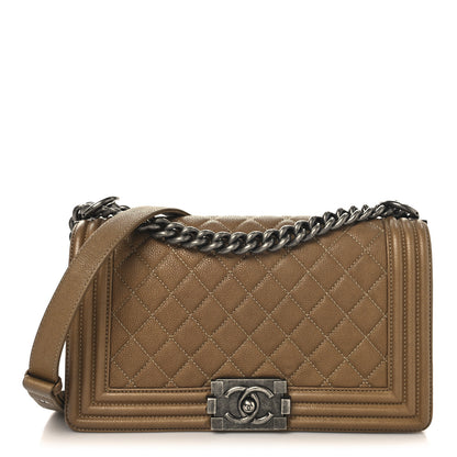 Chanel Caviar Quilted Medium Boy Flap Dark Gold 1 of 10