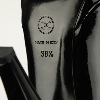 Chanel Patent Cap Toe Pumps 38.5 Black White 7 of 8
