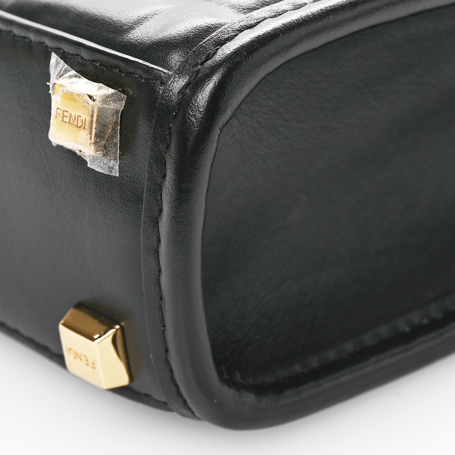 Fendi Vitello Plexiglass FF Embossed Mini Fendi Sunshine Shopper Tote Black 10 of 10