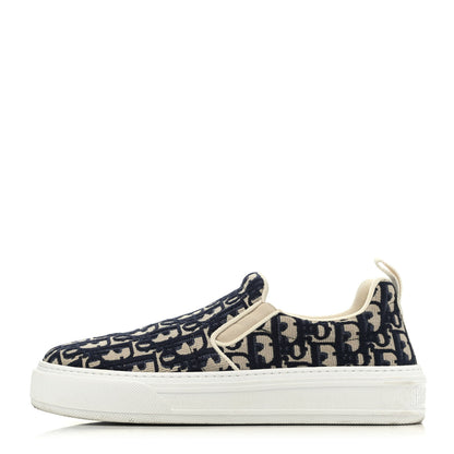 Christian Dior Canvas Oblique Embroidered Womens Solar Slip On Sneakers 40 Deep Blue 1 of 4