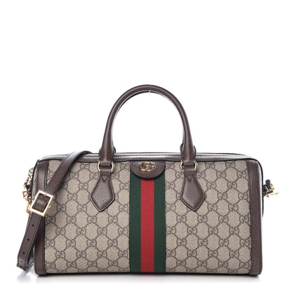 Gucci GG Supreme Monogram Web Medium Ophidia Boston Brown 1 of 7