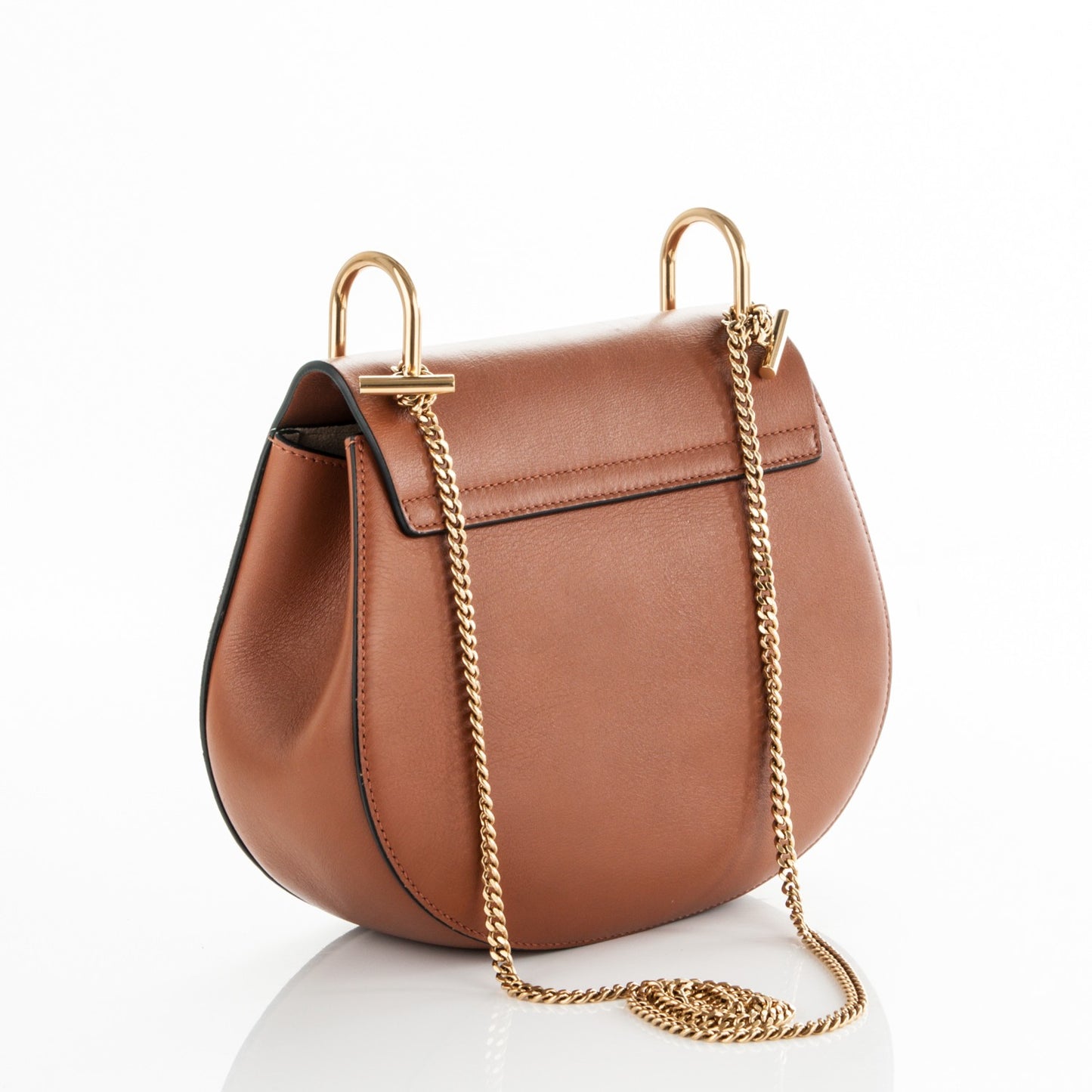 Calfskin Suede Rainbow Patchwork Drew Shoulder Bag Caramel