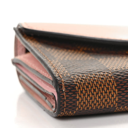 Louis Vuitton Damier Ebene Zoe Wallet Rose Ballerine 7 of 9