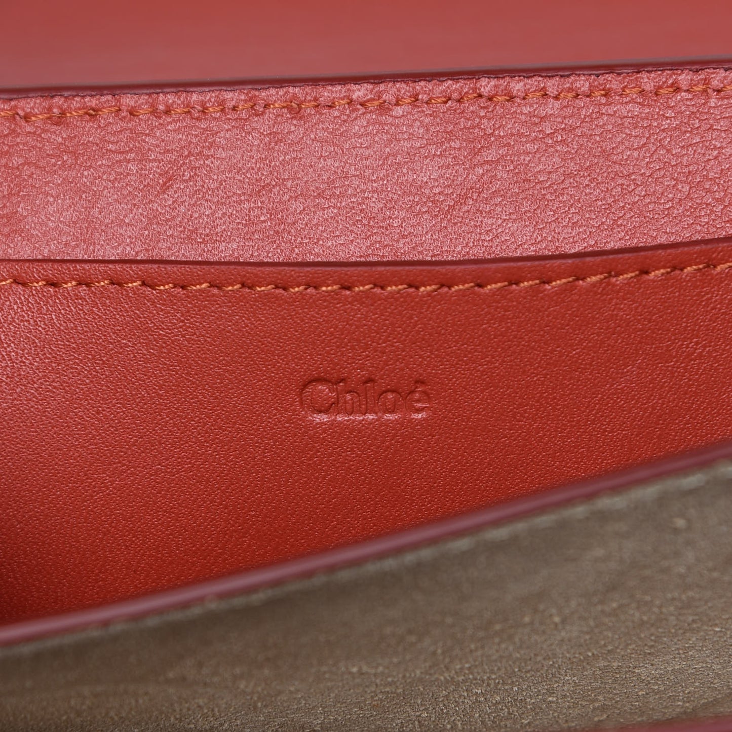 Calfskin Drew Bijou Clutch Earthy Red