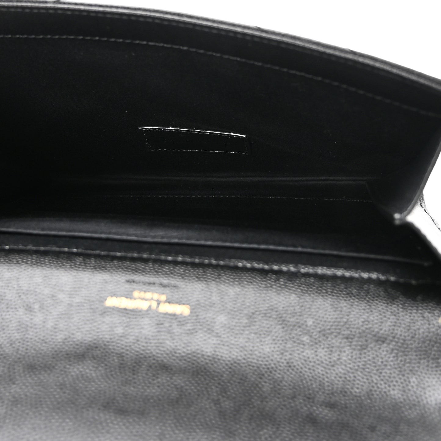 Grain De Poudre Matelasse Chevron Monogram Envelope Clutch Black