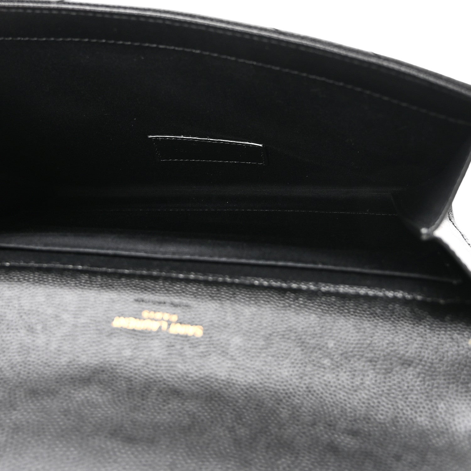 Saint Laurent Grain De Poudre Matelasse Chevron Monogram Envelope Clutch Black 5 of 10