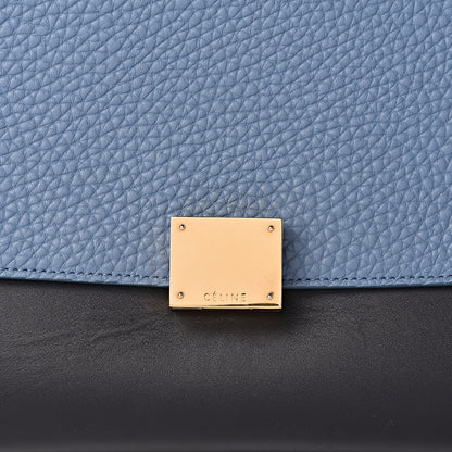 Celine Bullhide Calfskin Grained Nubuck Small Tri-Color Trapeze Medium Blue 8 of 12