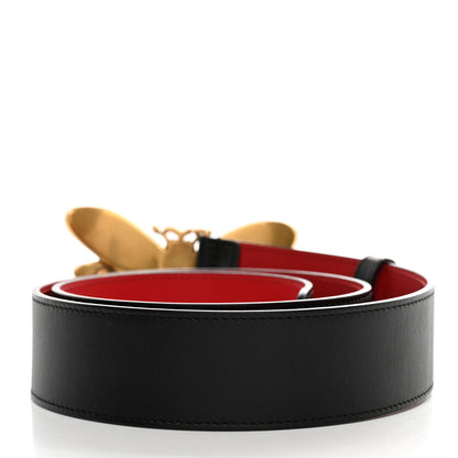 Gucci Calfskin Queen Margaret Bee Belt 85/34 Black 2 of 8