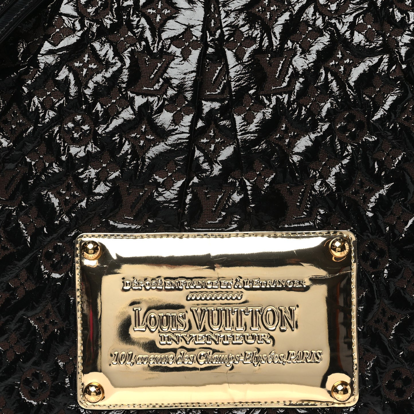 Vinyl Monogram Squishy Inventeur Messenger Bag Black